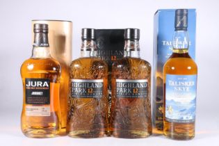 Four bottles of Island single malt Scotch whisky to include HIGHLAND PARK 12 year old 70cl 40%