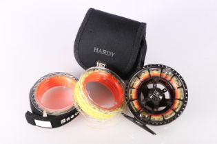 Hardy Ultralite ASR4000 fishing reel '01B18HK', 3.75inch diameter, with additional spools.