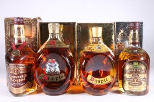 Four bottles of blended Scotch whisky to include HAIG'S DIMPLE de luxe 12 year old, 1litre 43%