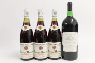 Three bottles of DOMAINE MOREY & FILS CHASSAGNE MONTRACHET 1981 Les Caillerets 1er cru, grands