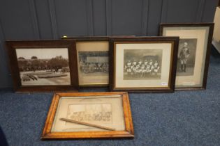 Framed photographs including School of Musketry Hythe 182nd Party November 1896, 1st Battalion The