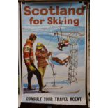 Vintage travel poster 'Scotland for Ski-ing Consult your Travel Agent', printed by Allen Litho