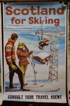 Vintage travel poster 'Scotland for Ski-ing Consult your Travel Agent', printed by Allen Litho