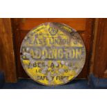 Vintage enamel metal sign 'AA Automobile Association and Motor Union East Linton Haddington