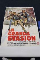 Large French film poster for the Great Escape 'La Grande Evasion' by United Artists, 156cm x 116cm.