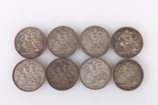 UNITED KINGDOM Queen Victoria (1837-1901) silver crowns including 1890 x4, 1894 LVII, 2895 LIX,