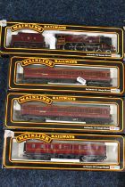 Mainline OO gauge model railway including 37061 4-6-0 Leander tender locomotive 5690 LMS maroon,