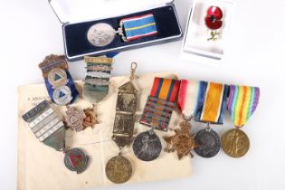 Medals of 8463 and 18453 Private T O'Brien of the Volunteer Company King's Own Scottish Borderers