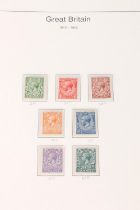 GB King George V KGV stamp collection including halfpenny green unused with R21 control margin,