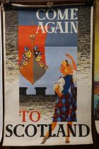 Vintage travel poster 'Come Again to Scotland', printed by Allen Litho Kirkcaldy for the Scottish
