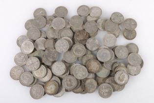 UNITED KINGDOM 500 grade silver 1920-1946 coins from circulation, comprising 102 florins, 1145g