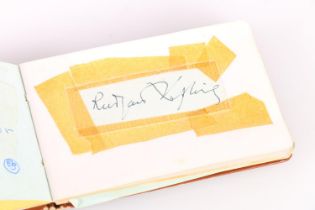 Autograph album collected by Nicola Mearns of Invergowrie with autographs including Rudyard