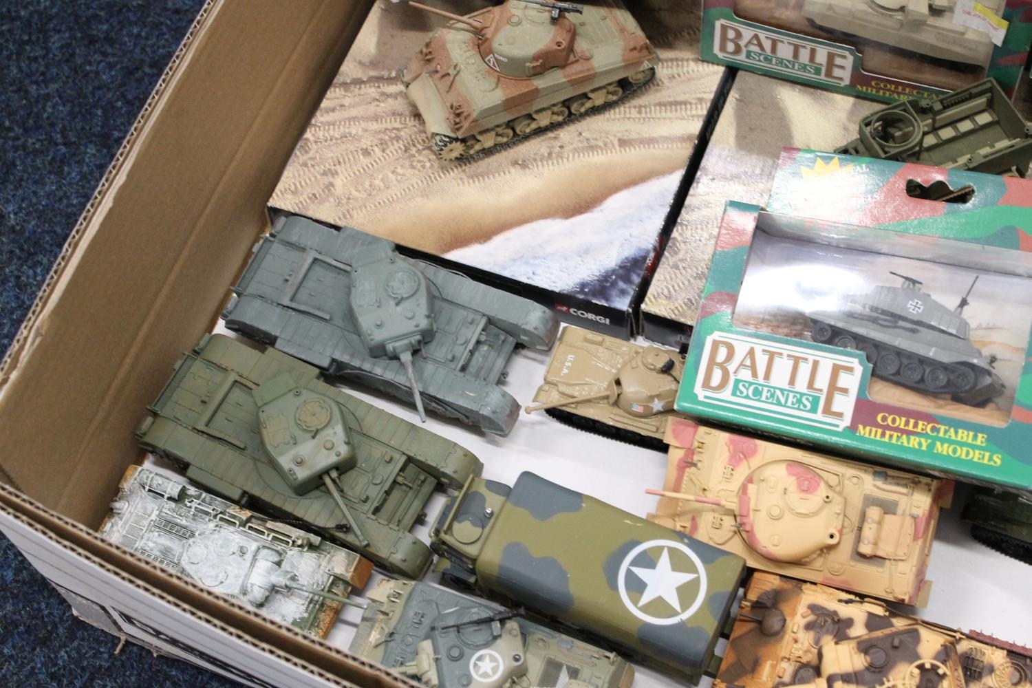 Corgi diecast army themed models including Panther Tank,  Churchill Tank, Sherman tank, Bedford OL - Image 3 of 5