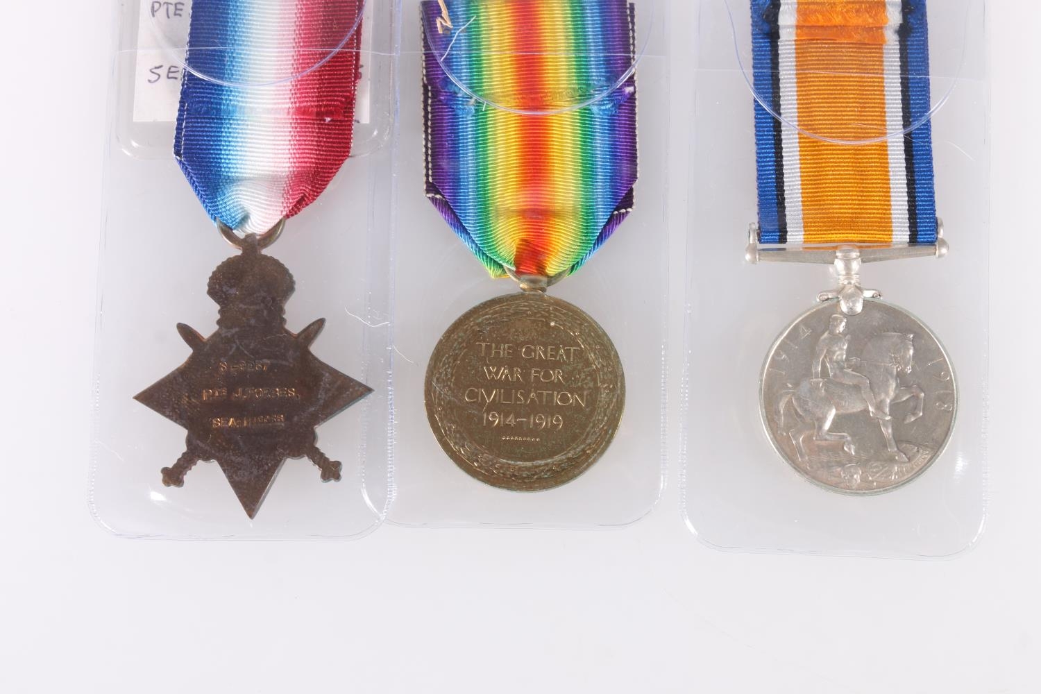 Medals of S/9037 Private John Forbes of the 8th Battalion Seaforth Highlanders who was killed in - Image 2 of 3