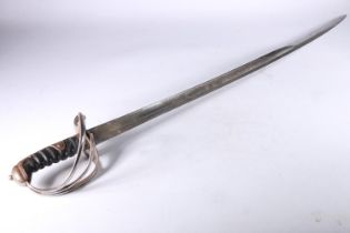 Early 20th century sword, the etched blade by Hawkes of Savile Road with Prince of Wales 3rd Dragoon