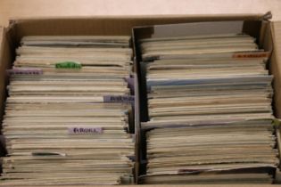 Box containing around 1000 postcards, most of Scottish topographical interest sorted by county