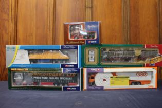 Corgi 1:50 scale diecast articulated lorry models including CC10601 Road Services Caledonian Ltd,
