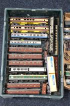 OO gauge model railway coaches to include Lima Intercity, Trix restaurant car, Lima Parcels Express,