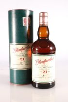 GLENFARCLAS 21-year-old Highland single malt Scotch whisky, 43% abv. 70cl, with tube.