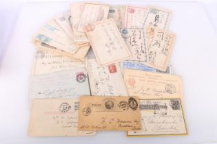 Group of postcards to include six Japanese cards with character markings and 1 sen stamps, GB