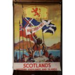 Vintage travel poster Macbraynes Scotland's Western Highlands and Islands, 90cm x 63cm.