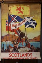 Vintage travel poster Macbraynes Scotland's Western Highlands and Islands, 90cm x 63cm.