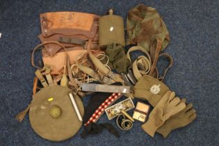 Khaki beret with Kings Own Scottish Borderers cap badge, a Glengarry with KOSB cap badge, a green