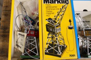 Marklin of Germany OO gauge HO Scale model railway 7051 magnet crane in blue box and another example