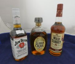 Elijah Craig 12 years old Kentucky straight bourbon whiskey, 47% vol, 70cl, with Wild Turkey 8 years