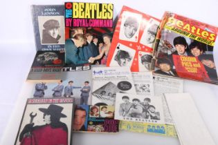 Beatles ephemera to include Shea Stadium August 15th 1965 unused ticket, ticket is yellow and