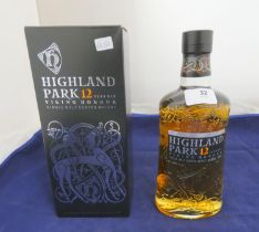 Highland Park 12 years old Viking Honour single malt scotch whisky, 40% vol, 700ml, boxed.