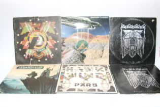 Collection of Hawkwind records to include In Search of Space, Levitation, Masters of the Universe,