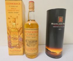 Glenmorangie 10 years old single highland malt scotch whisky, 40% vol, 75cl, with Highland Park