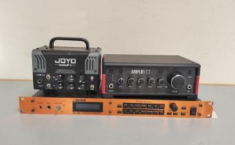 Group of guitar Amps and effects processors to include a Line 6 AMPLIFi TT, JOYO Zombie 2 XL Edition