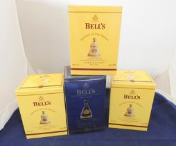 Three Bells blended scotch whisky Christmas limited edition decanters with contents, Dated 2006