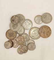 United Kingdom. Group of .500 grade silver coins to include 1942 halfcrown, 1938 shilling and a 1942