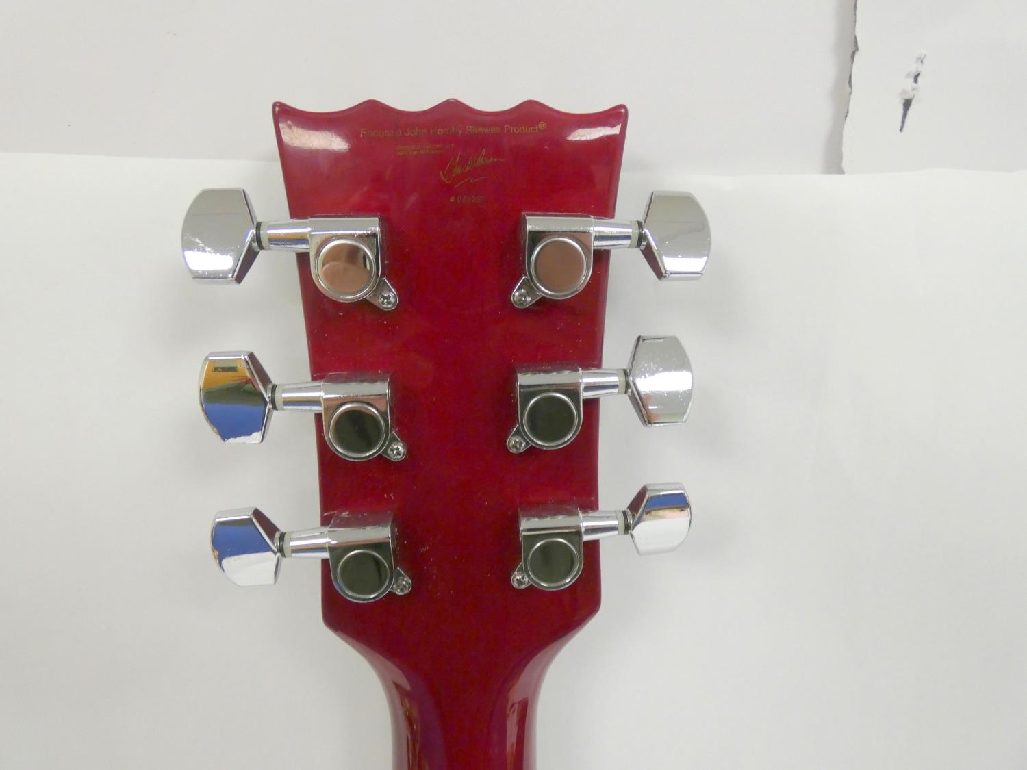 Encore six string electric guitar in maroon colour, 100cm in length. - Image 5 of 7