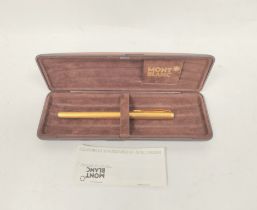 Montblanc. Gold plated fountain pen with 14ct gold nib. In Montblanc box with instructions.