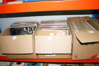 Three boxes of mixed records and 12'' to include mainly 80's, Complination albums, The Police,