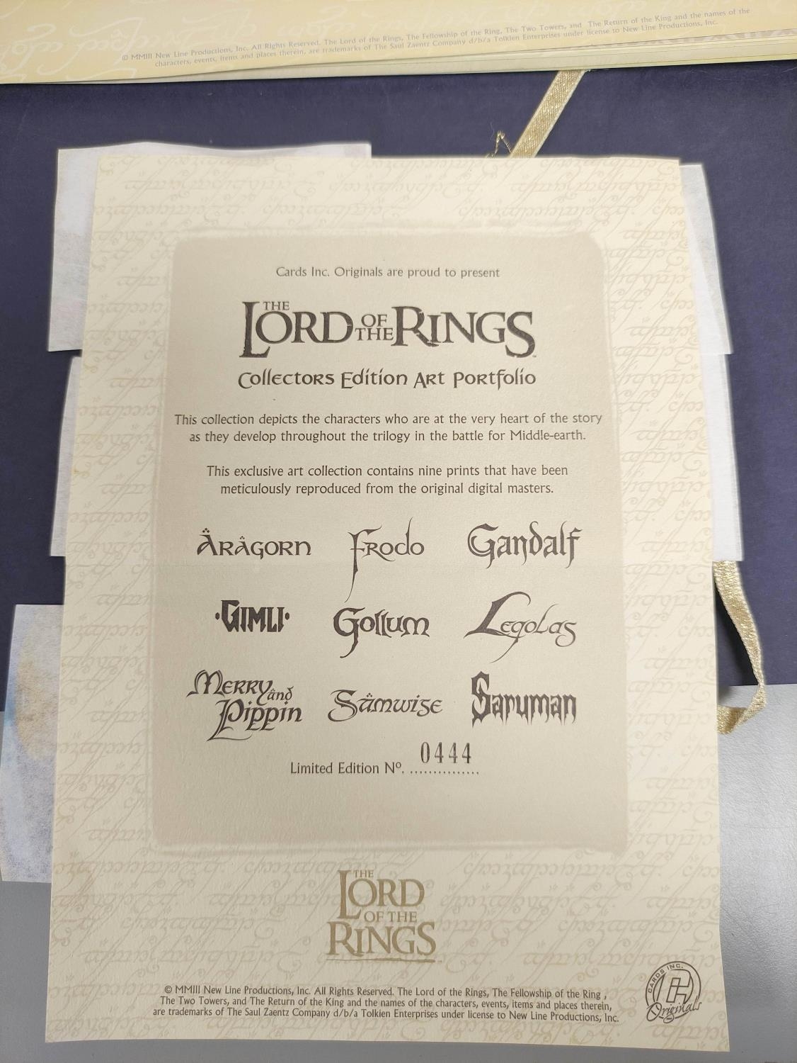 Lord of the Rings. Artwork to include two limited edition Art Portfolios by Cards Inc, a limited - Image 3 of 10