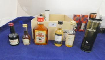 Group of Malt Whisky miniatures to include Glenlivet 15 years old by George & J.G Smith's, Glen