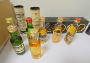 Large collection of Malt and Blended scotch whisky miniatures to include Glen Deveron, Laphroaig