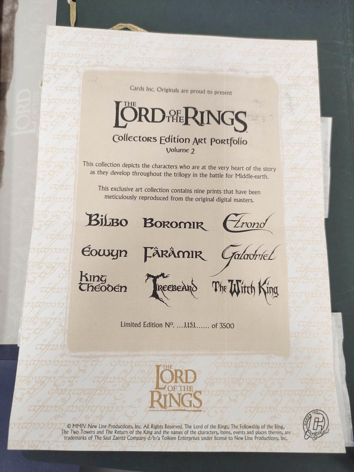 Lord of the Rings. Artwork to include two limited edition Art Portfolios by Cards Inc, a limited - Image 5 of 10