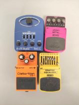 Group of guitar effects pedals to include Behringer Guitar GD1 21 Guitar Amp Modeler, Boss
