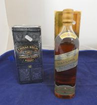 Johnnie Walker gold label 18 years old finest scotch whisky, 43% vol, 75cl, boxed, with Chivas Regal