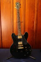 Hohner Professional SE 35 black six string electric guitar.