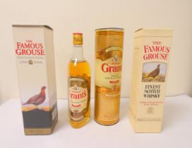 William Grant's family reserve finest scotch whisky, 40% vol, 70cl, with two bottles of The Famous