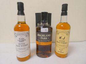 Highland Park 12 years old single malt scotch whisky, 40% vol, 70cl, boxed, with Glen Lauren Mist