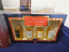 MacPhails 10 years old pure malt scotch whisky miniature, 40% vol, in clan Gordon tartan box, with