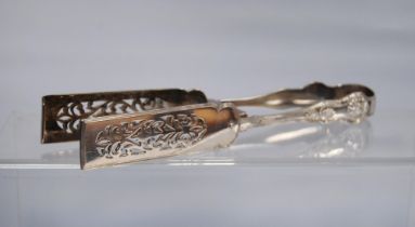 Silver asparagus tongs, King's pattern, by Lias Brothers, 1871, 110g.